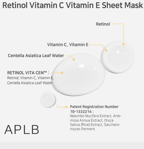 APLB - Mascarilla Facial Retinol Vitamin C Vitamin E Sheet Mask