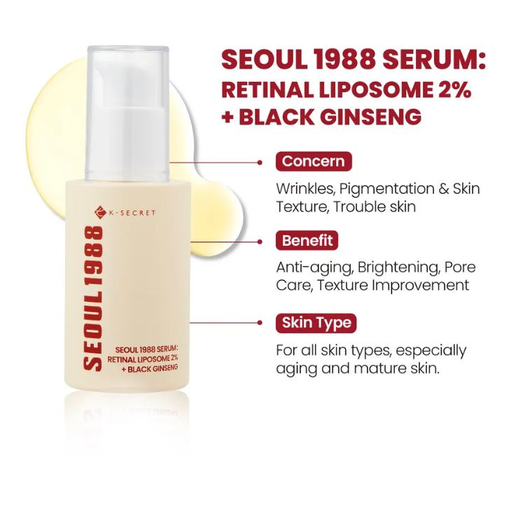 KSECRET - SEOUL 1988 Serum : Retinal Liposome 2% + Black Ginseng